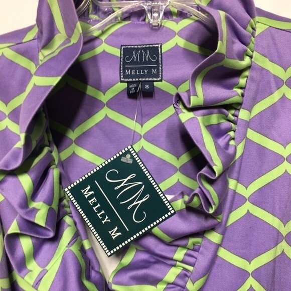 Melly M Riverside Ruffle Printed Wrap Dress 8 NWT - Picture 5 of 13